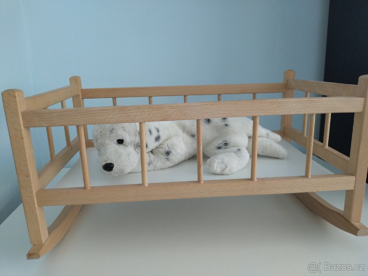 Dřevěná postýlka houpací - 5
