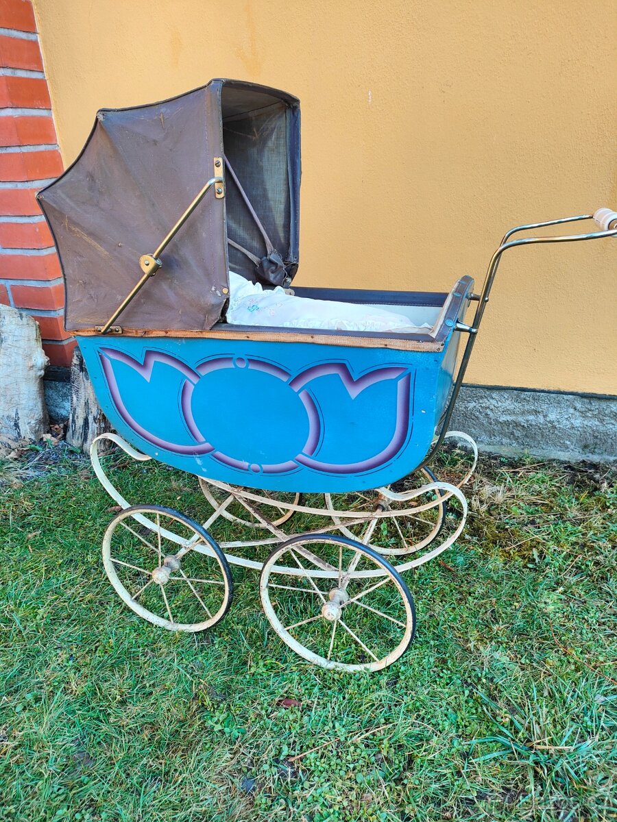 Starožitný kočárek pro panenky PHÖNIX - 5