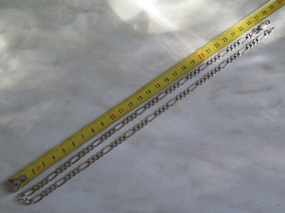 Pánský řetízek a náramek - stříbro 925 vazba Figaro - 5