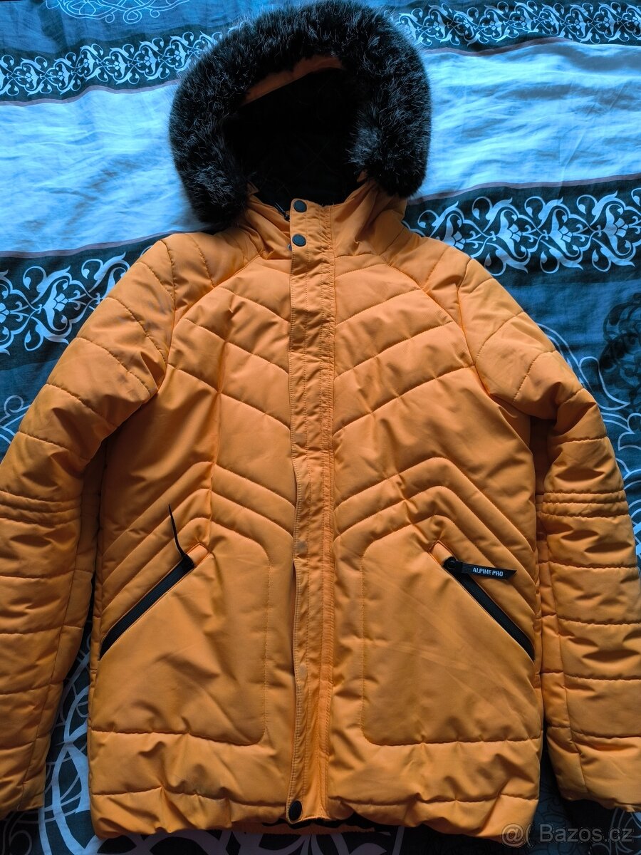 Zimní bunda Alpine Pro, velikost 164/170, barva hořčicová - 5
