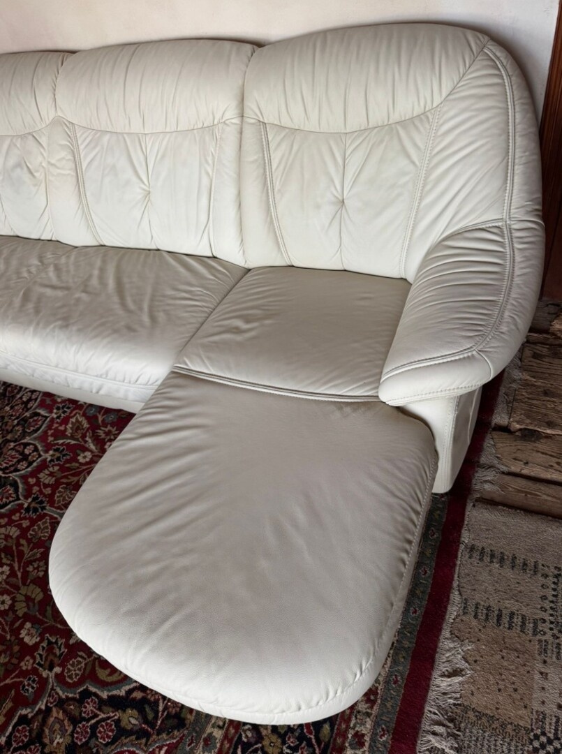 Světlá kožená sedačka do Účka, 4979 - 5