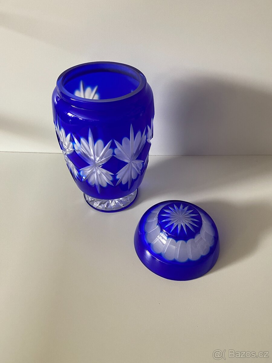 dóza skleněná dóza přejímaný křišťál urna sklo - 5