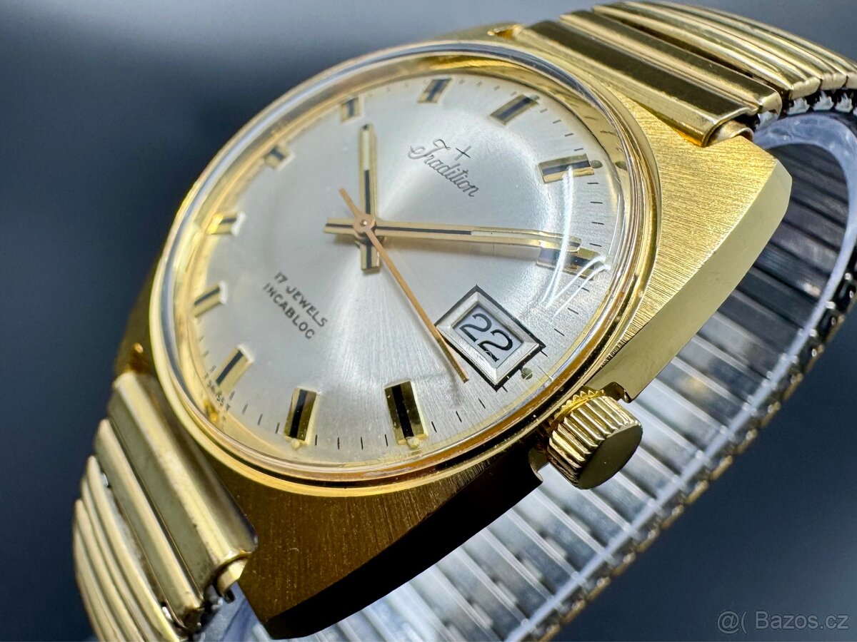 TRADITION SWISS - pozlacené, 17 jewels, TOP - 5