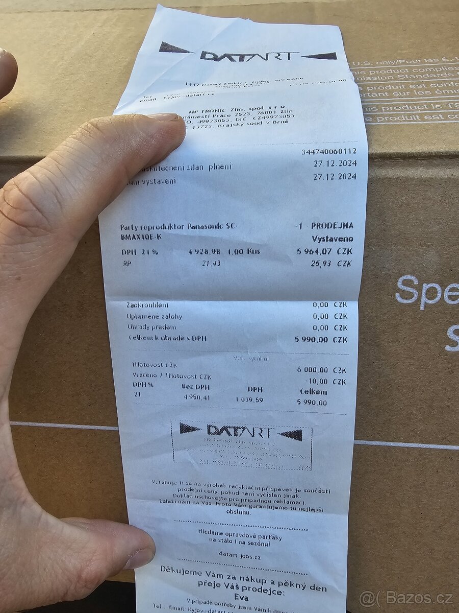 AKU přenosný reproduktor Panasonic BMAX10E jako nový záruka - 5