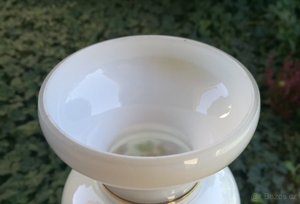 VÁZA skleněná - ručně malovaný dekor květin - 5