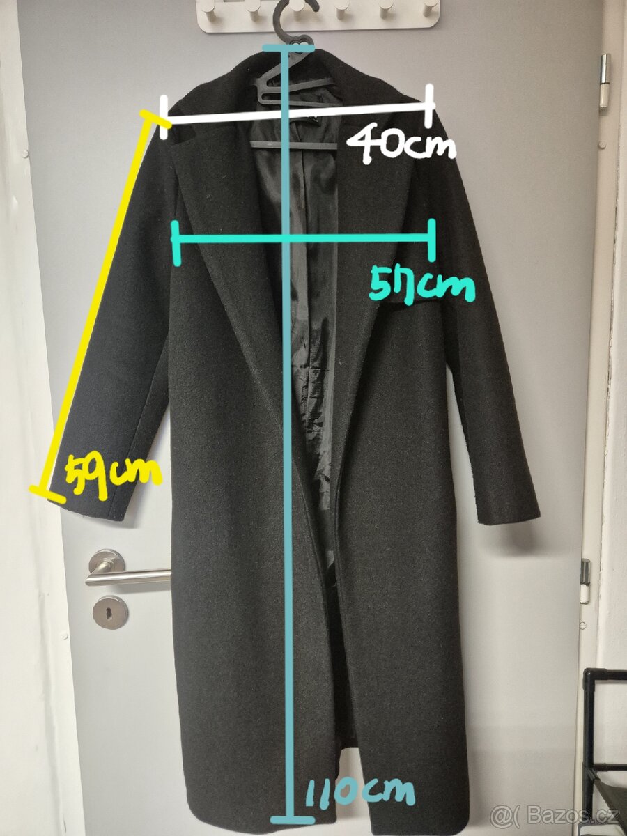 Dámský slim černý kabát - jako nový - 5