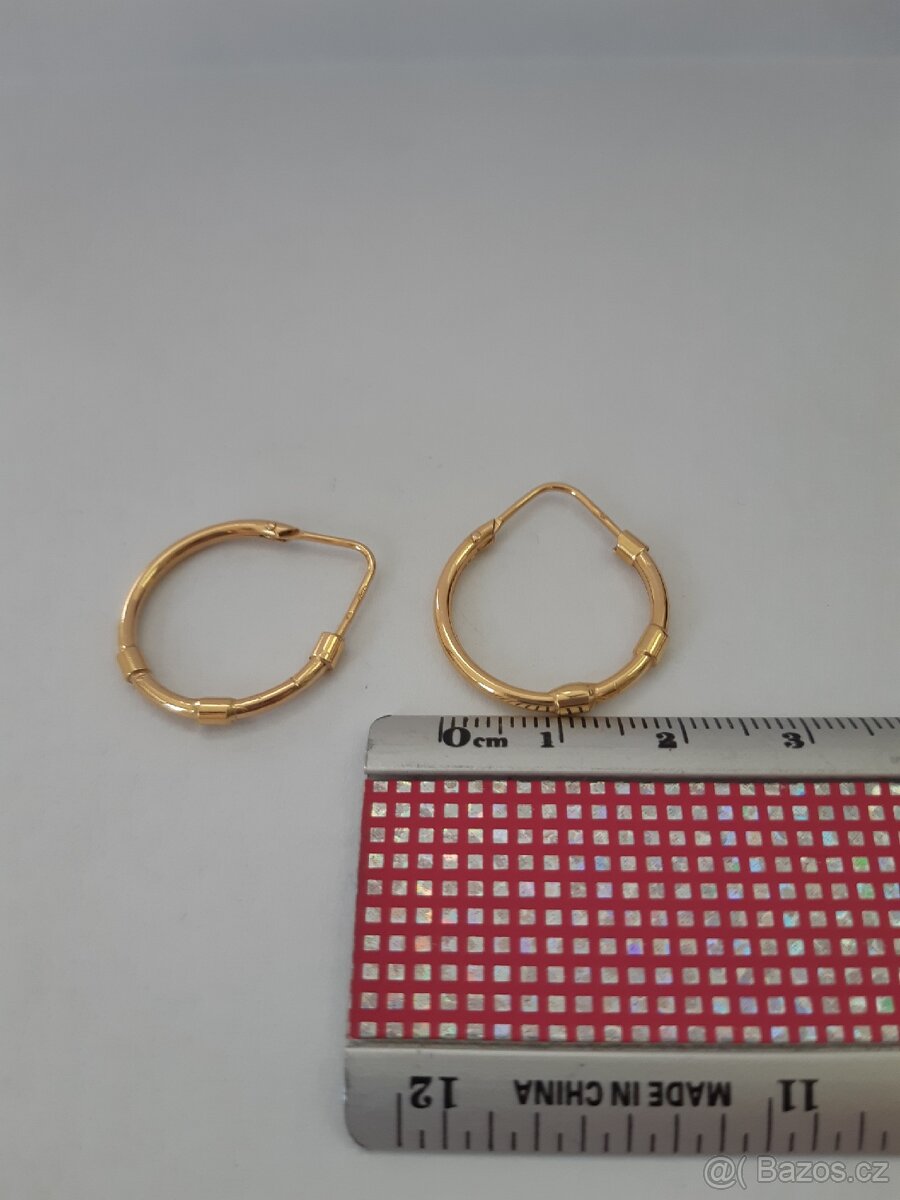 Zlaté náušnice kruhy - 5