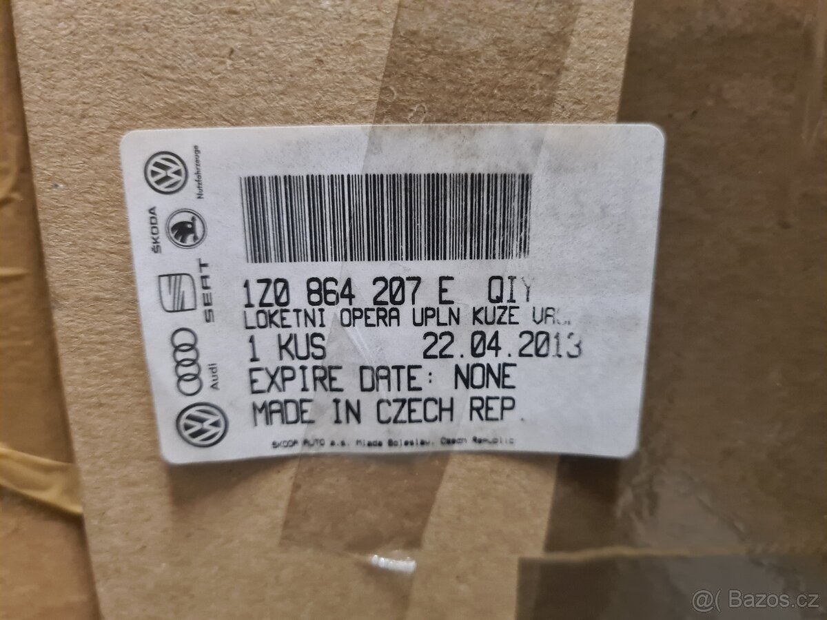 NOVÁ Loketní opěrka Octavia 2 Černá kůže ORIGINÁL - 5