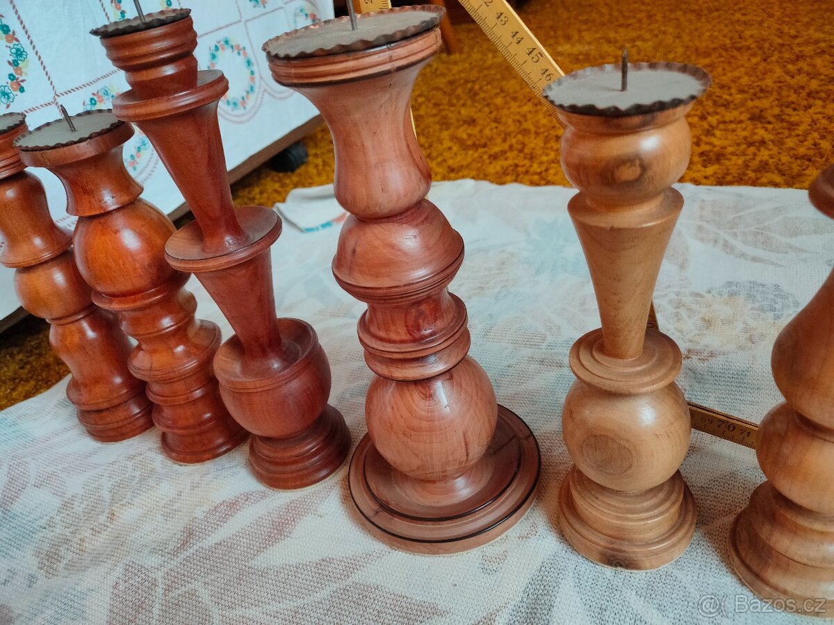 Dřevěné svícny-9ks - 5