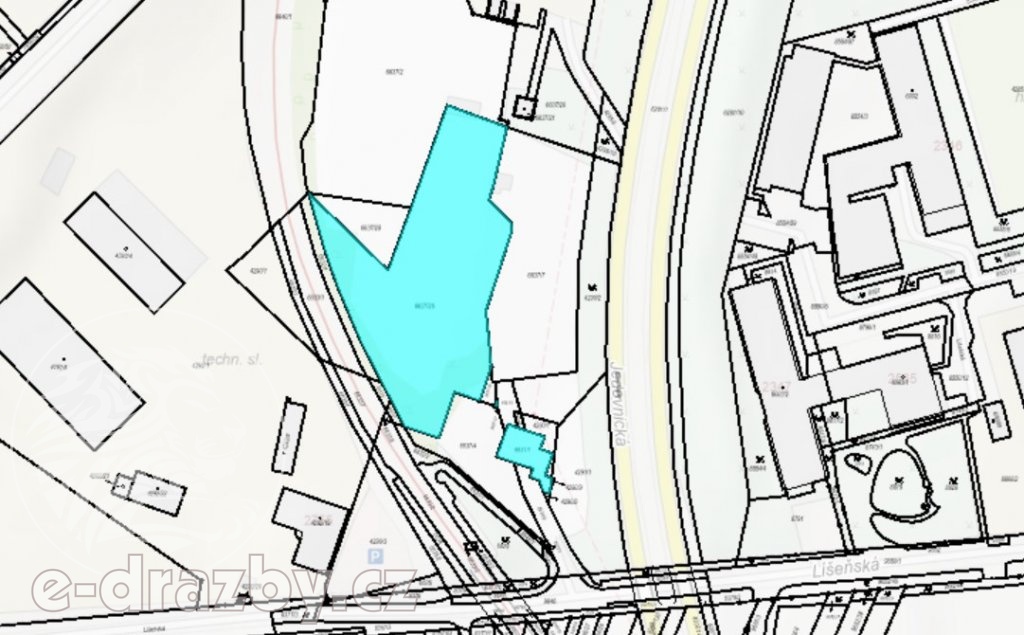 Dražba 3 pozemků o 4416 m2 v městské části Brno-Líšeň, okr. - 5