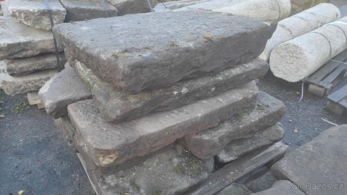 Stará kamenná dlažba, pískovcová dlažba, zápražáky, 40 m2 - 5