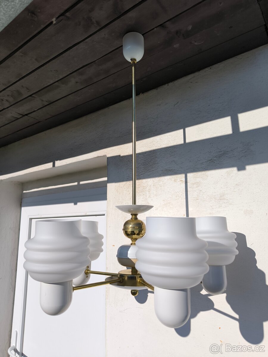 Retro opálový lustr Kamenický Šenov - 70. léta - 5