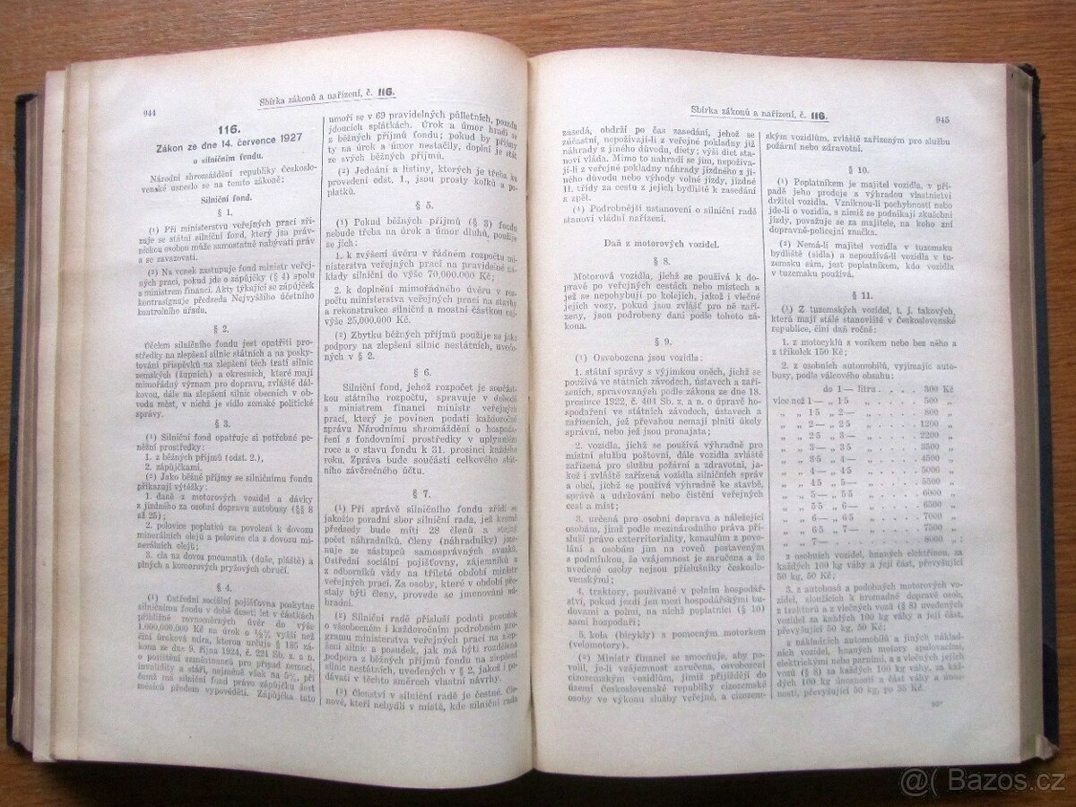 Sbírka zákonů a nařízení 1927, I. – prodej sbírky knih - 5