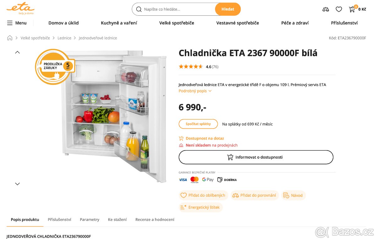 Chladnička ETA 2367 90000F bílá - 5