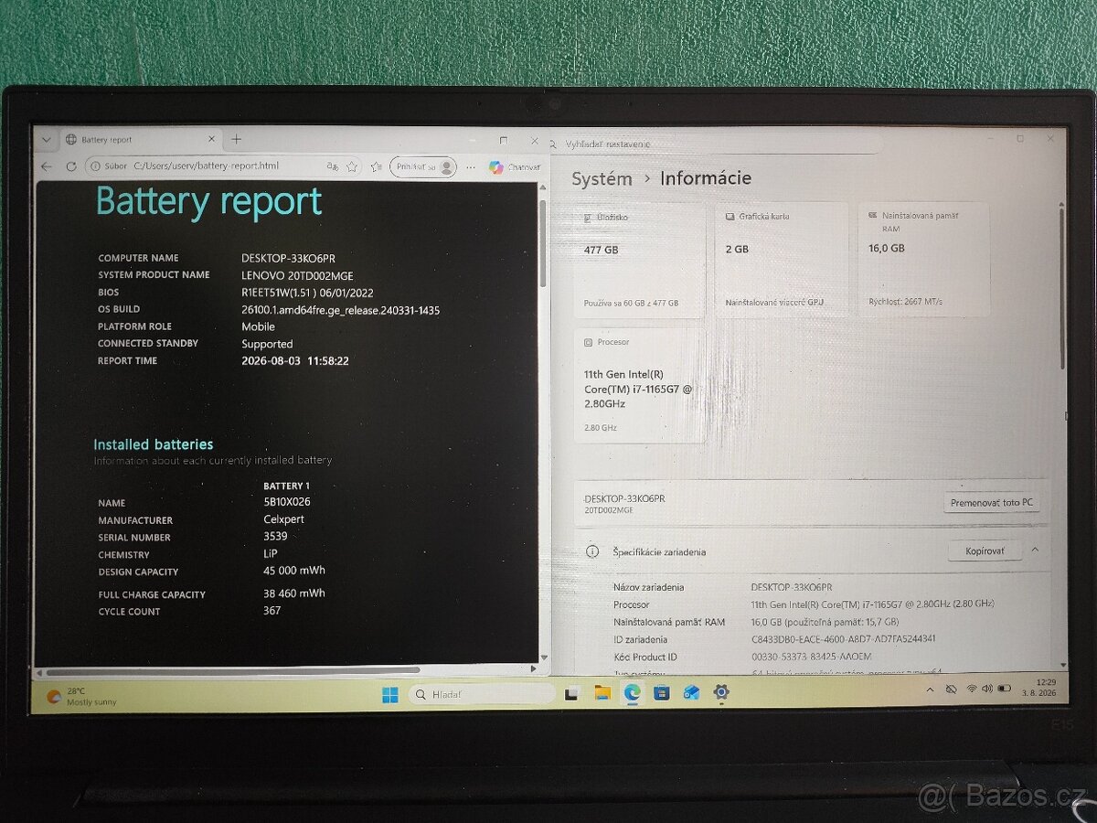 Lenovo ThinkPad E15 | Core i7-1165G7 • 16 GB RAM • 512 SSD • - 5