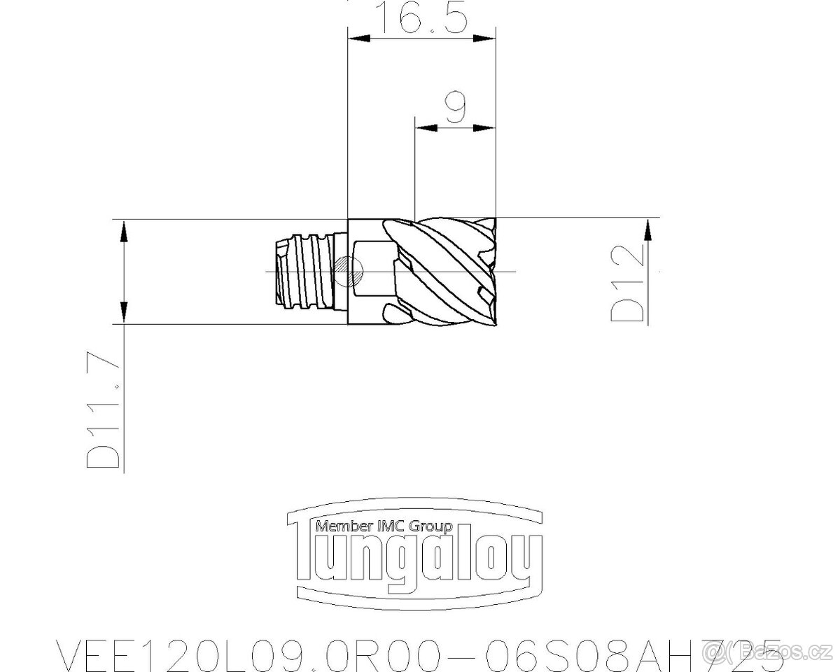 Fréza D12 - Tungaloy - VEE120L09.0R00-06S08AH725 - 5