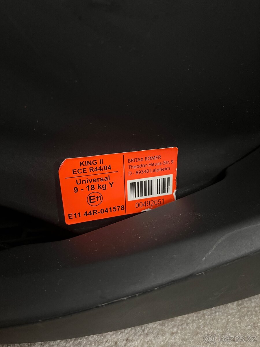 Autosedačka 9-18kg Britax Römer King II - 5