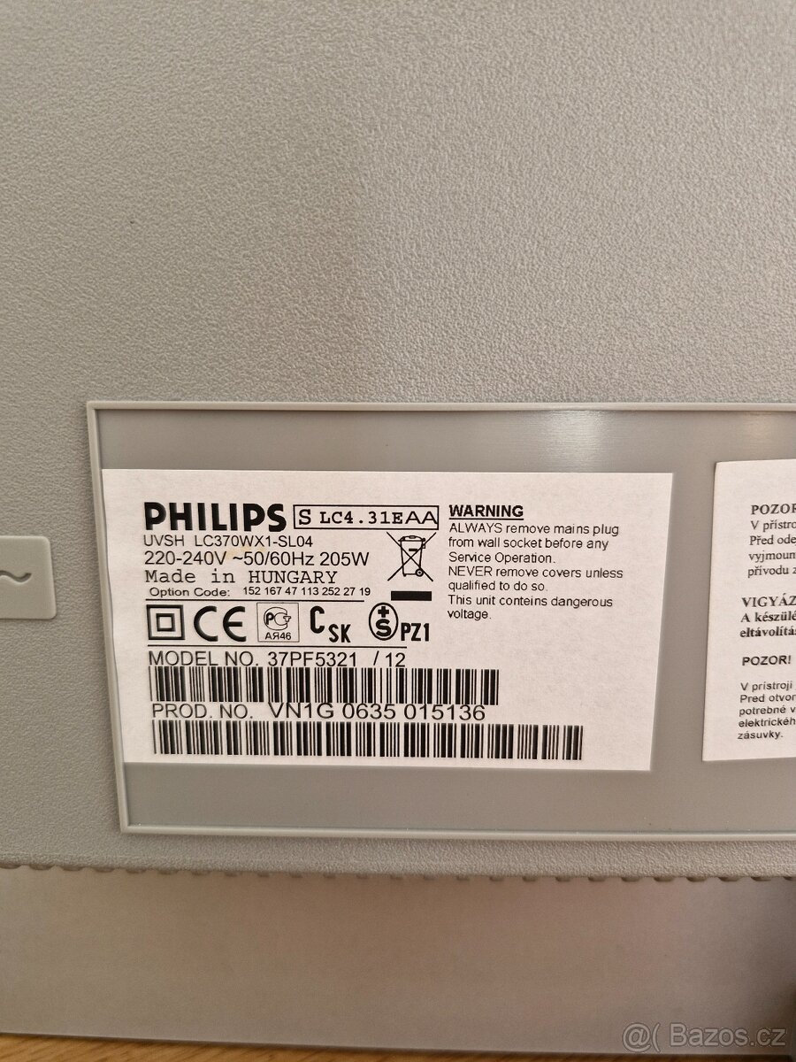 Prodám LCD televizi Philips LC370WX1-SL04 - 5
