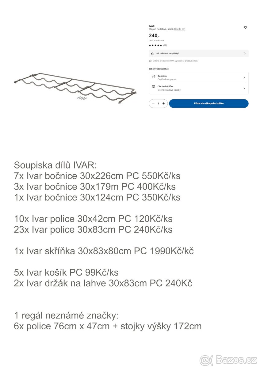 Ivar IKEA (regálový systém, různé komponenty) - 5