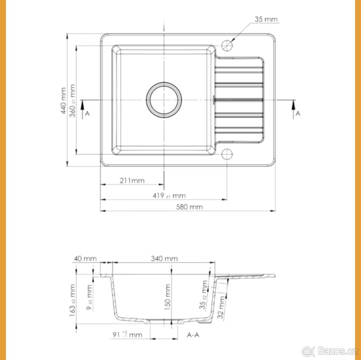 Nový granitový dřez s baterií sifon - 5