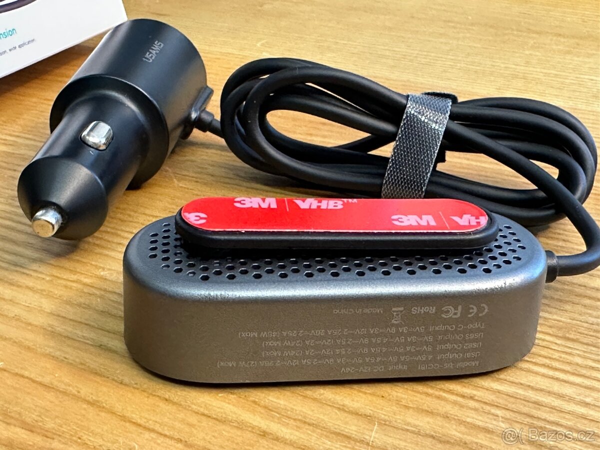 Značková nabíječka do auta 156W, 3x USB + USB-C + CL, NOVÁ - 5