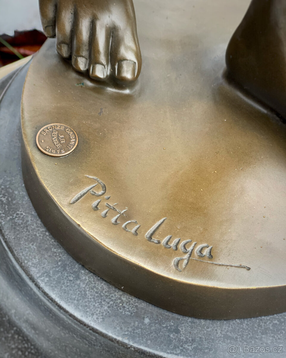 Velká luxusní erotická bronzová socha - nahá žena exkluzivní - 5