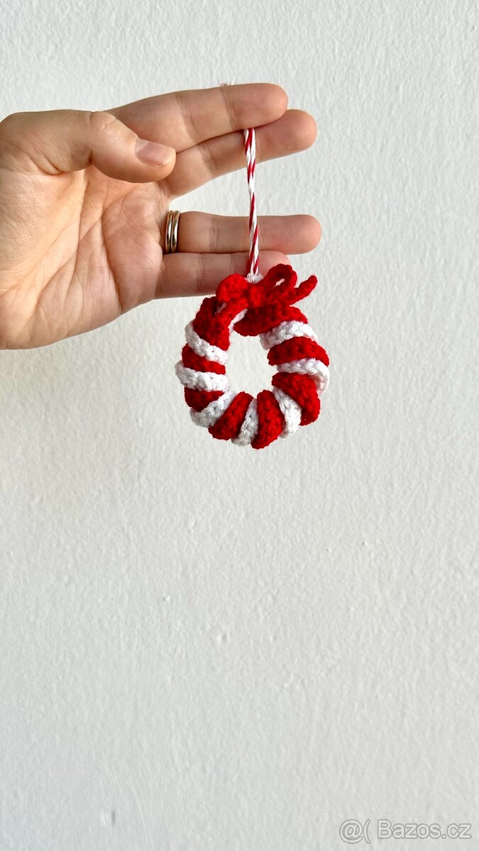 Háčkované vánoční ozdoby – sada dekorací - 5