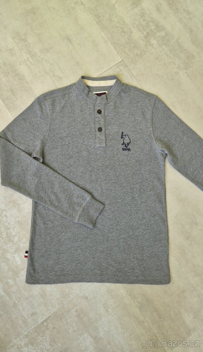 Šedé pánské tričko s knoflíčky - 5