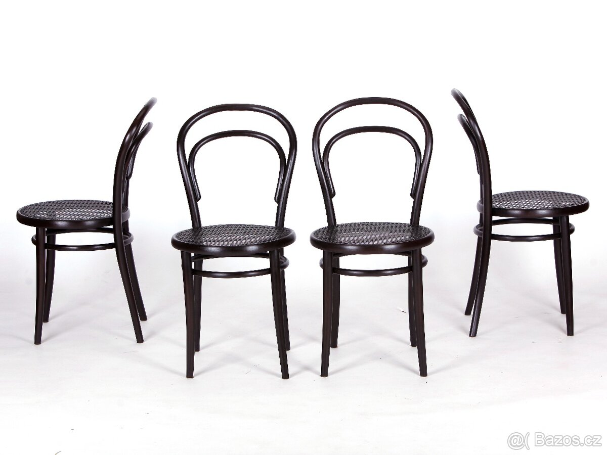 Bukové jídelní židle No14 s výpletem, 4x. - 5