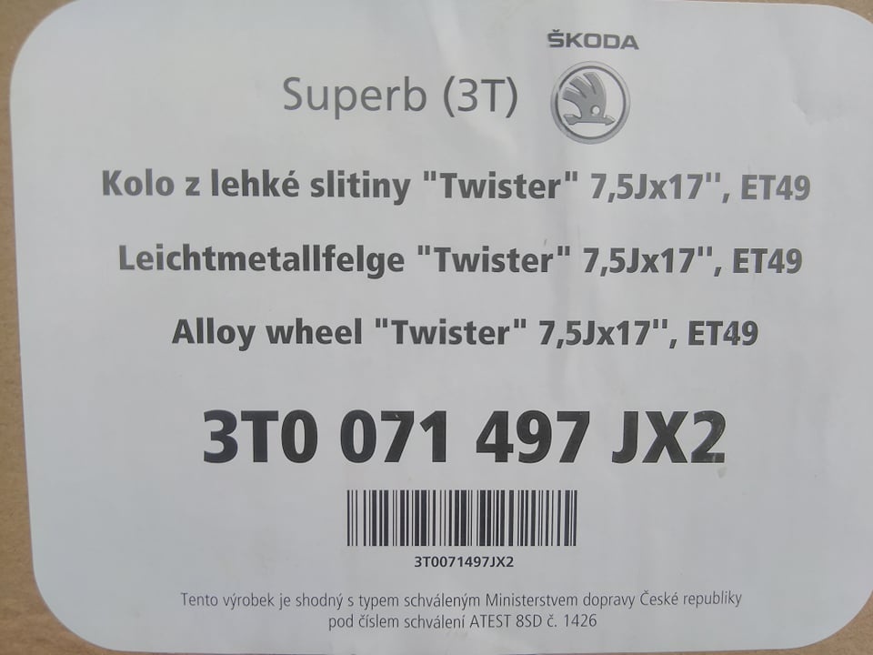 Alu R 17 ŠKODA,VW,SEAT originál. - 5