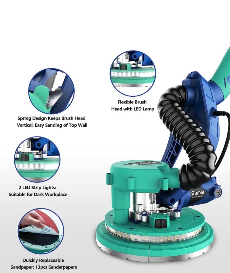 Bruska na SDK a omítku s odsáváním, 800W, žirafa - 5