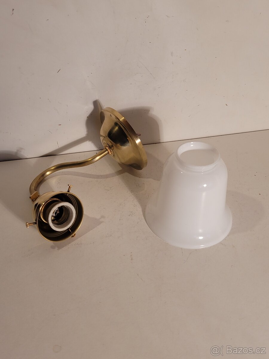 mosazná lampa, lampička stínidlo zvoneček, až 2 ks - 5