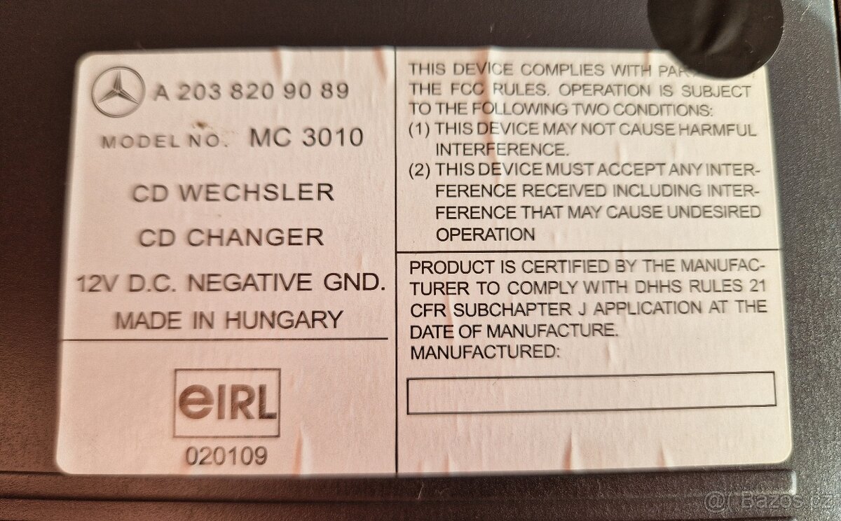 CD měnič Mercedes Benz C r.v. 2001 - 5