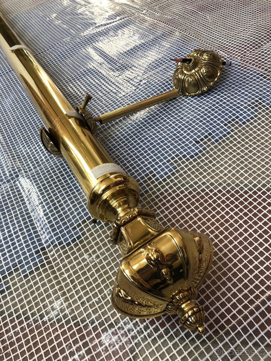 Mosazná tyč garnýž včetně dvou úchytů jedné koncovky (NP024) - 5