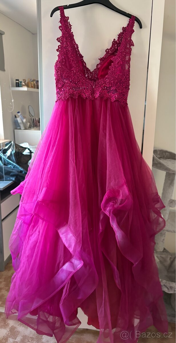 nové plesové šaty i s šátkem - 5