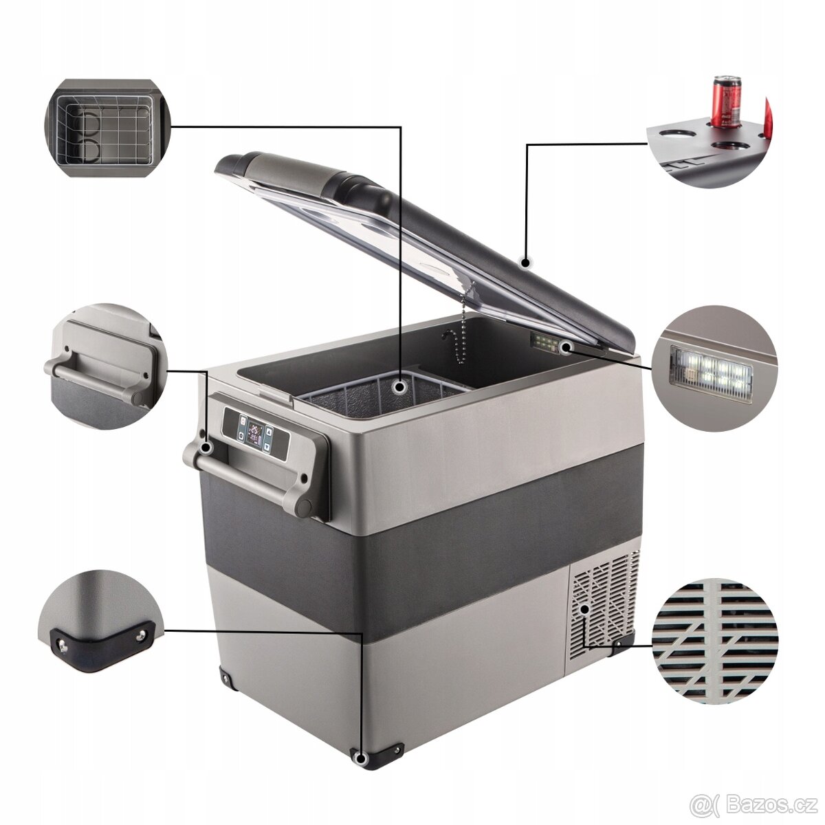 Autochladnička kompresorová, autolednice, objem 55l - 5