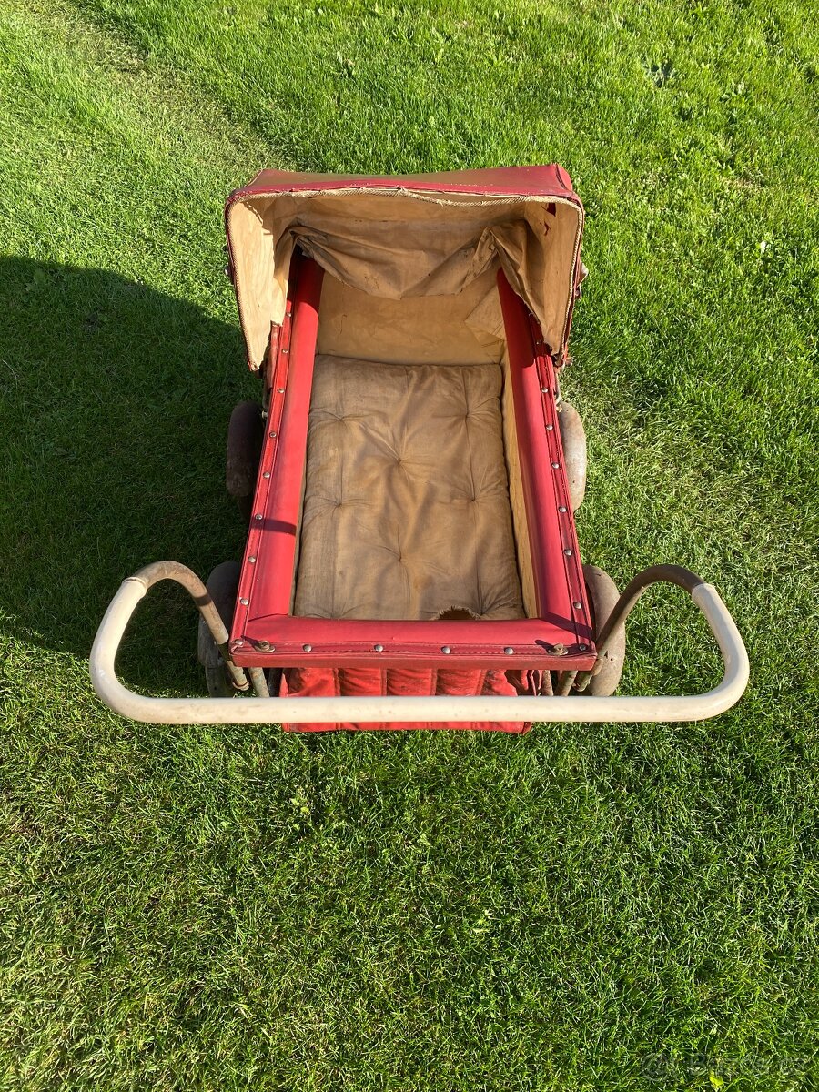 kočárek starý dětský kočárek pérák retro dětský kočárek - 5