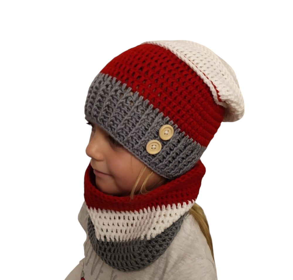 🍂 Podzimní / zimní homeless souprava čepice, nákrčník - 5