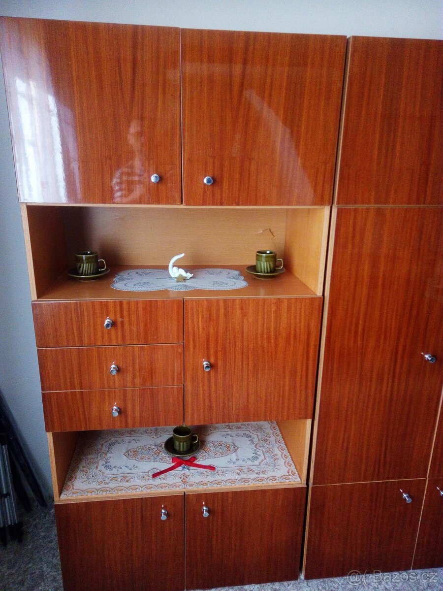 Pokojová obývací stěna , světlý mahagon - 5