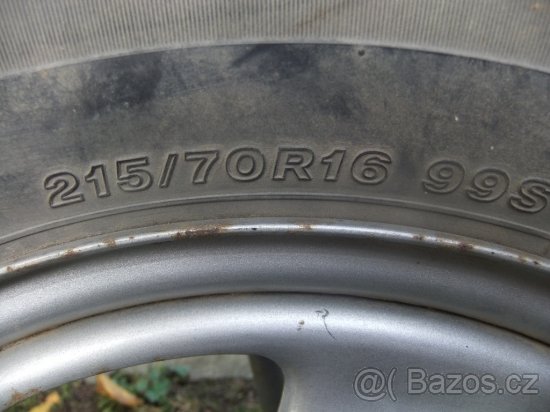 Prodám 3ks plech.disků + 2ks pneu na RAV 4 - r.1996 - 5