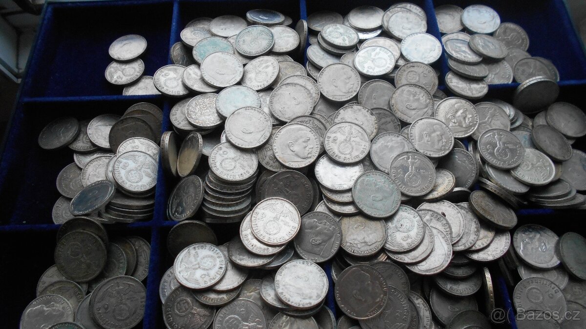 Stříbrné 2 marky Třetí Říše Německo Reichsmark - 5