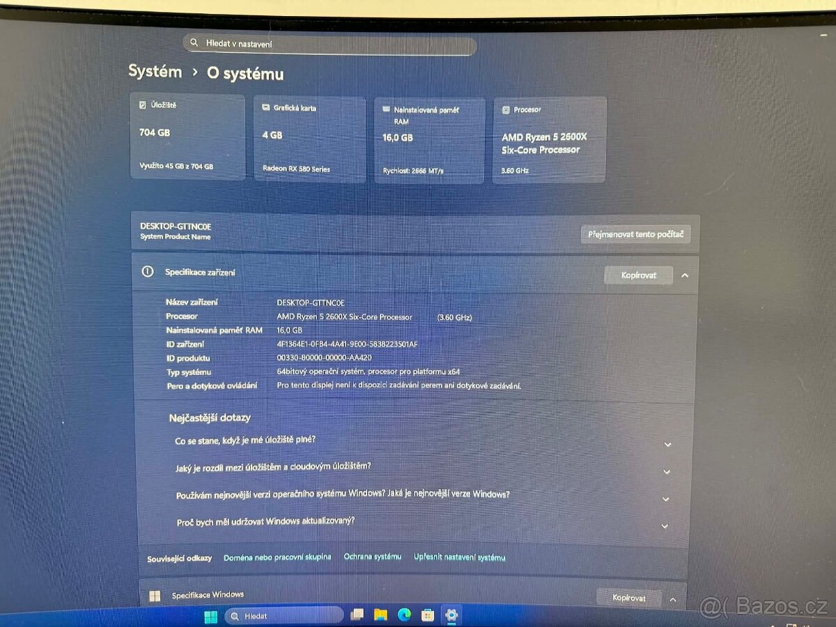 Prodám herní PC-/R5-2600x/RX 580/16 gb/win 11 pro - 5