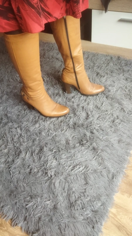 Krásné hnědé kozačky po kolena - 5