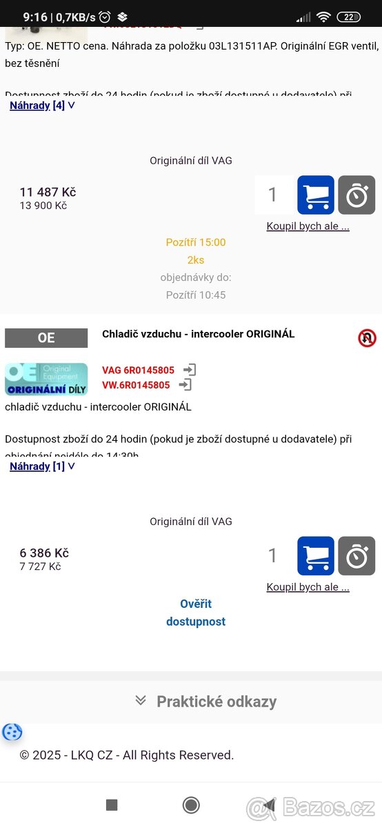 INTERCOOLER Škoda Seat AUDI VW - TDI - 5