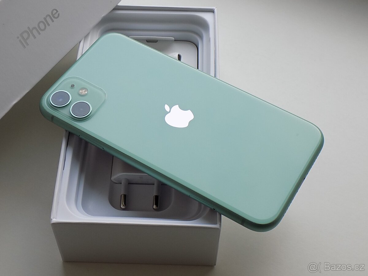 APPLE iPhone 11 128GB Green - ZÁRUKA - 100% BATERIE - 5
