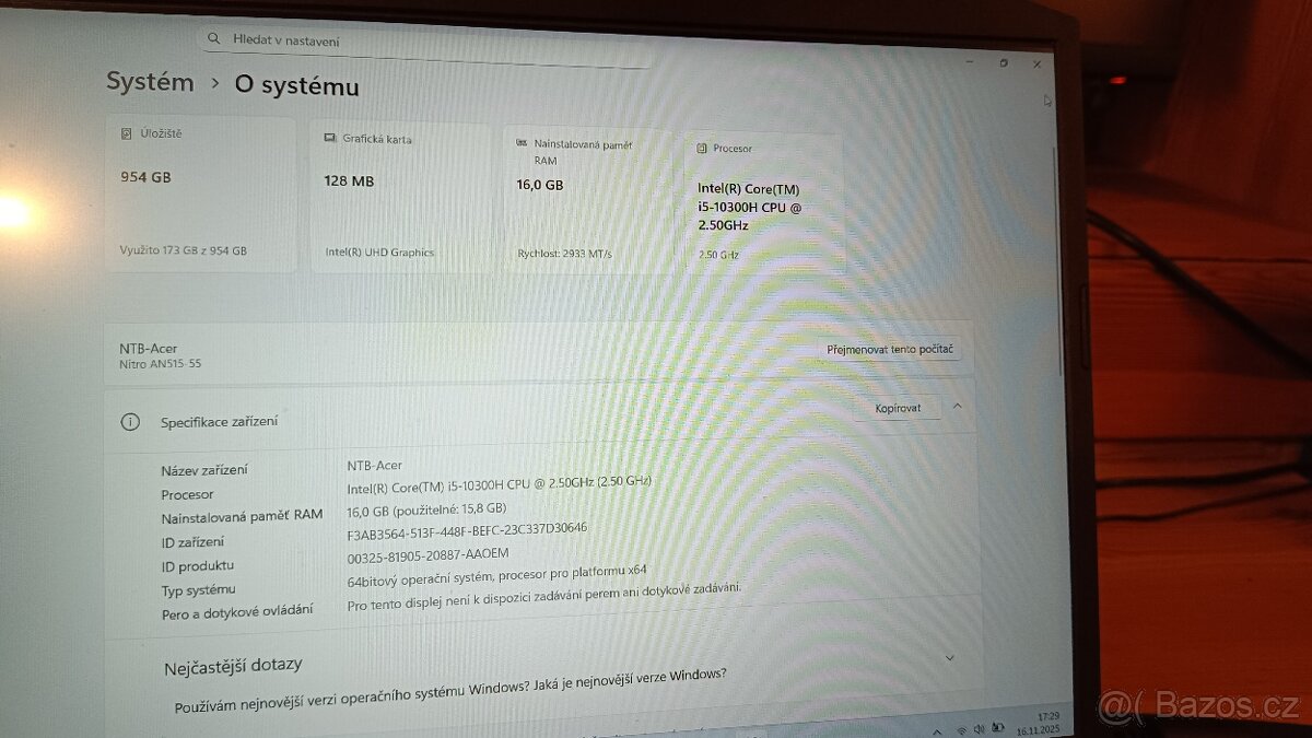 Herní notebook Acer Nitro 5 - 5