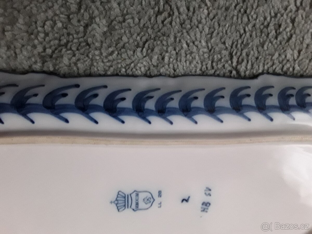 Stará plochá míska .-ručně malovaná-značeno... - 5