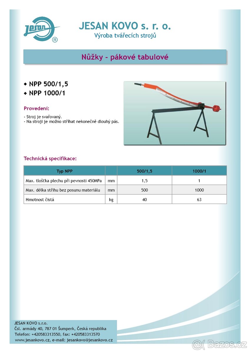 Tabulové nůžky na plech - 5