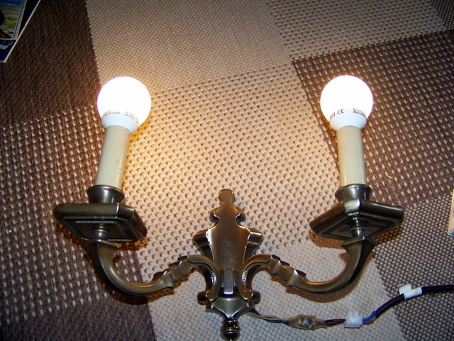 MOSAZNÁ DVOULAMPA NA ZEĎ.... - 5