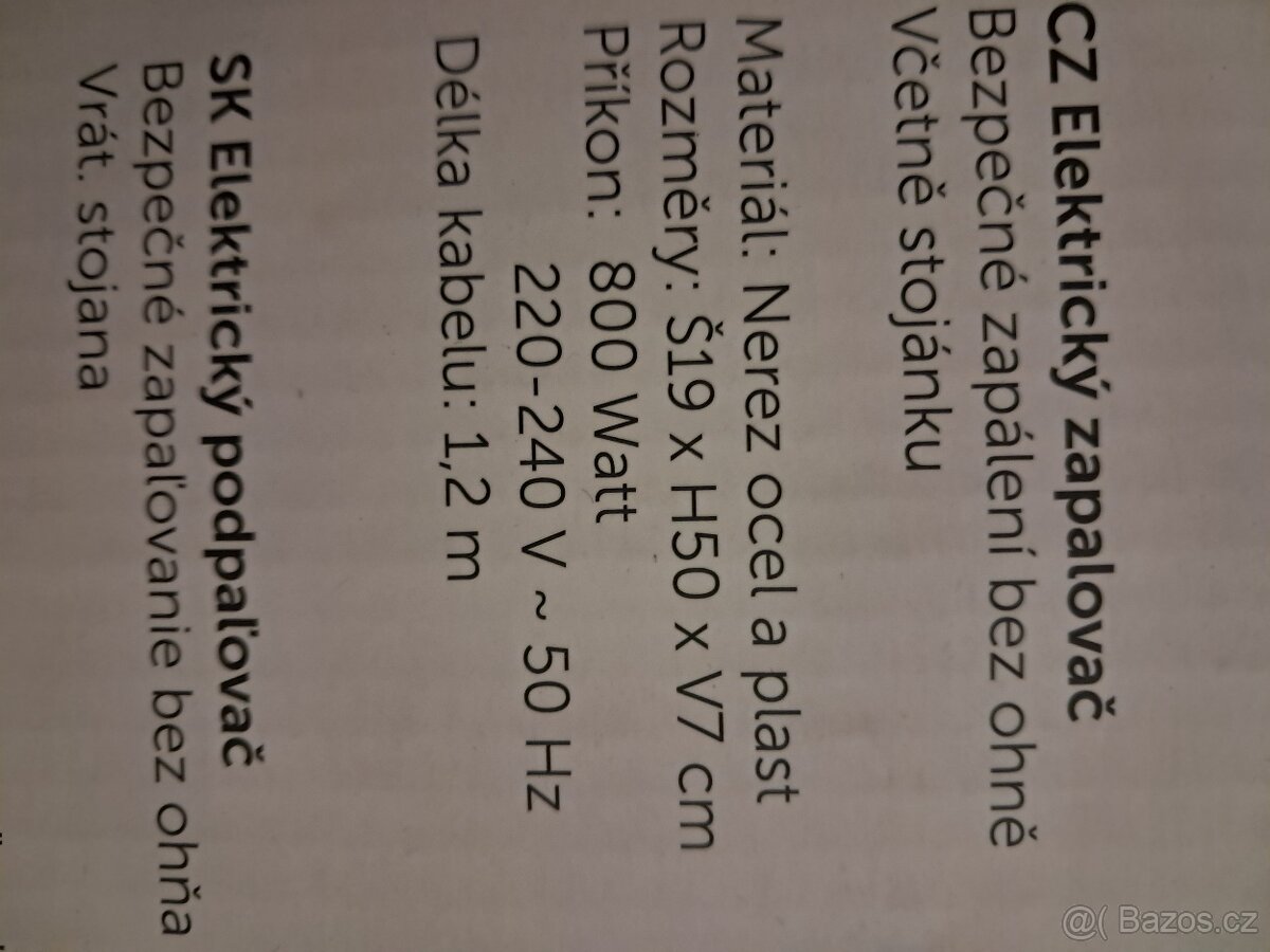 Elektrický zapalovač gril - 5